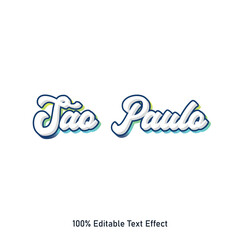 São Paulo text effect vector. Editable college t-shirt design printable text effect vector
