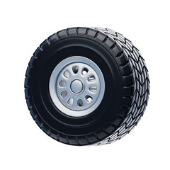 Obraz premium 3D Tire Model Rubber Grip For Travel. 3d illustration, 3d element, 3d rendering. 3d visualization isolated on a transparent background