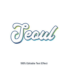 Seoul text effect vector. Editable college t-shirt design printable text effect vector