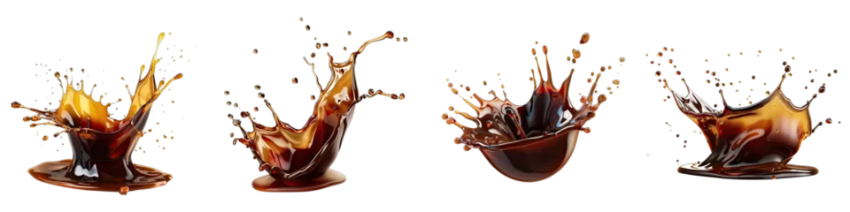 Foto op Canvas Soy sauce splash  Hyperrealistic Highly Detailed Isolated On Transparent Background Png File © Wander Taste