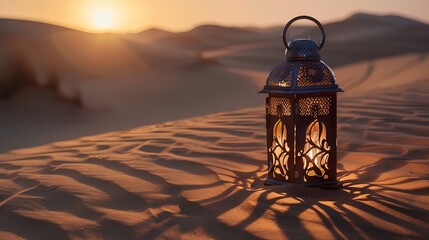 Lantern shadows: breaking the fast in the desert sands

 - obrazy, fototapety, plakaty