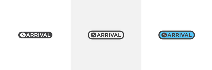 Airport Arrival Sign Isolated Line Icon Style Design. Simple Vector Illustration