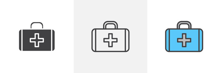 First Aid Box Isolated Line Icon Style Design. Simple Vector Illustration