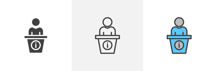 Help Desk Information Isolated Line Icon Style Design. Simple Vector Illustration