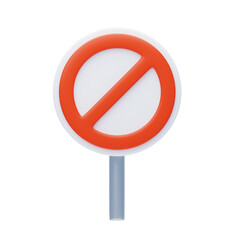 3D Prohibition Sign Model Symbol Of Restricted Access. 3d illustration, 3d element, 3d rendering. 3d visualization isolated on a transparent background