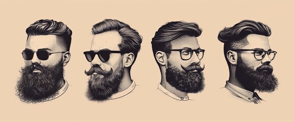 Group of Men With Beards and Glasses