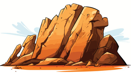 Digital illustration of a cartoon rock.