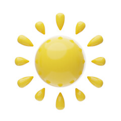 3D Summer Icon Model Symbol Of Vibrant Sunshine. 3d illustration, 3d element, 3d rendering. 3d visualization isolated on a transparent background