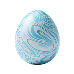 Blue easter egg isolated in white background