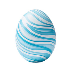 Blue and white easter egg isolated in white background