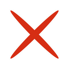 Cross mark. Rejection icon. Vector.