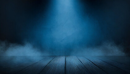 Sultry Shades: The Dark Stage Set Against a Layered Dark Blue Backdrop