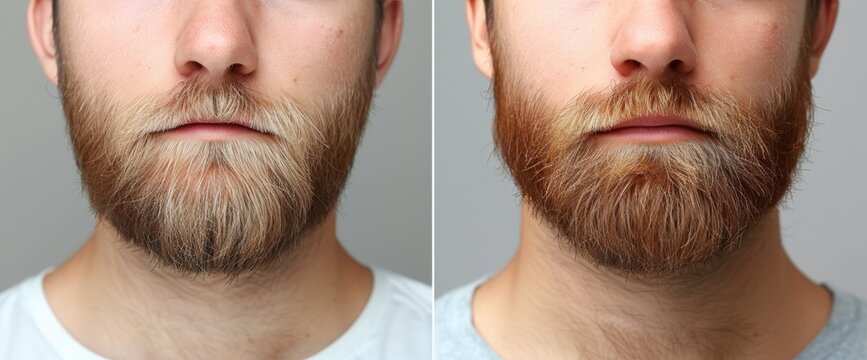 Two Pictures of a Man With a Beard