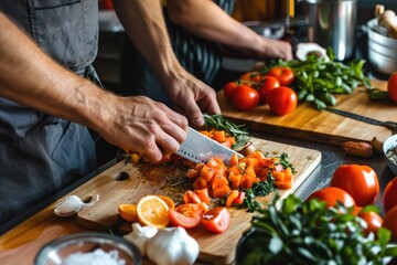 A vegan meal preparation scene highlighting plant-based diets