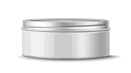 Rendering mock-up round silver tin can. Container.
