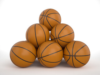Basketball balls pyramid