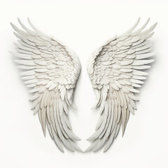 Obraz premium White Angel wings isolated on white background 