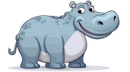 Two fun hippos freehand draw cartoon vector illustration.