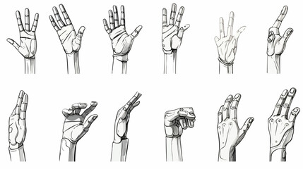 Hand-drawn sketch of science fiction hand sign.