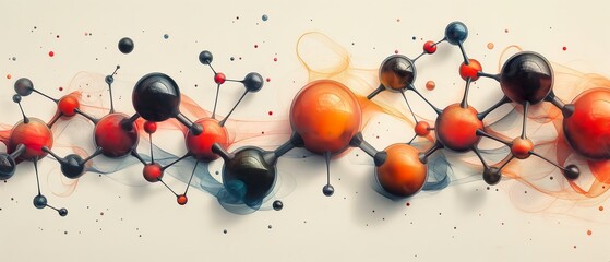 Molecular lattice.  Illustration On The Theme Of Medicine And Science. Generative AI