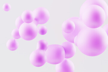 3d pink abstract metaball spherical particles