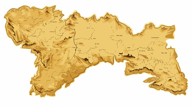 High detailed gold texture map vector map department