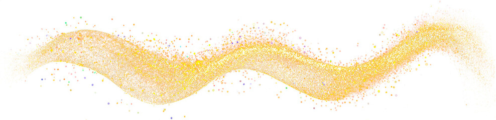 Gold glitter line curve splatter sparking