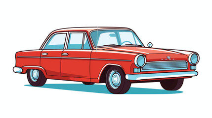 Isolated particular car freehand draw cartoon vector.