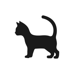 Cat, kitten icon flat style isolated on white background. Vector illustration