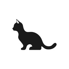 Cat, kitten icon flat style isolated on white background. Vector illustration