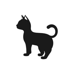 Cat, kitten icon flat style isolated on white background. Vector illustration