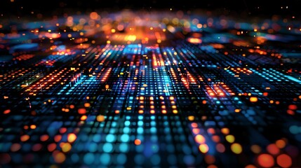 Obraz premium symmetric square digital network background. technology concept. generative AI