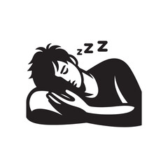 Beyond the Physical Form: The Sleepy Expression Silhouette Represents a Universal Desire for Slumber. Sleepy Expression Illustration - Sleepy Vector - Sleepy Person Silhouette