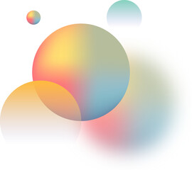 Gradient ball and blurred circle imagine layout transparent background