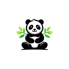 Panda bear silhouette Logo concept ready to use