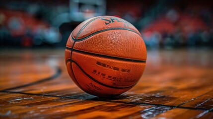 Classic basketball ball in motion isolated