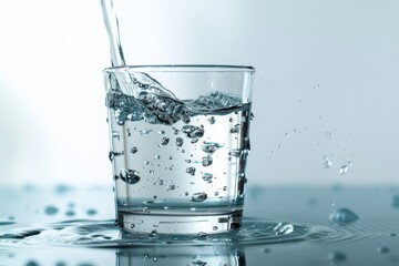 Refreshing Water Splash in Glass