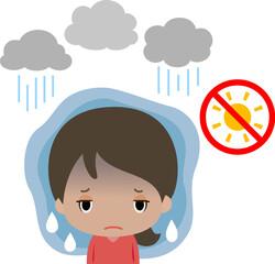 日照時間が短く憂鬱になった女性