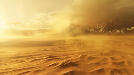 sunrise over the sand desert