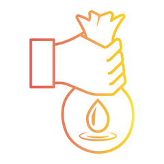 water icon on line gradient style