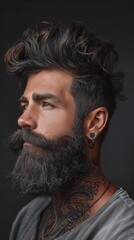 Man With Long Beard and Mohawk