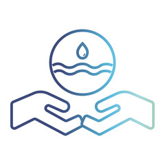 water icon on line gradient style