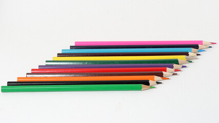 color pencils isolated on white background