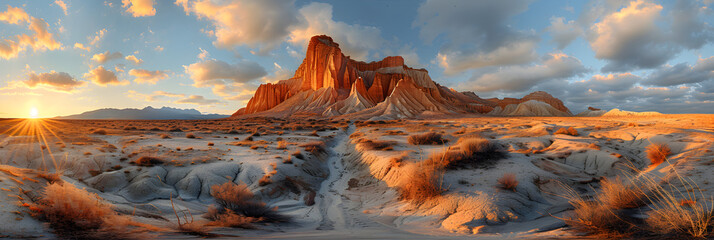 Bardenas Reales Desert Landscape,
Shiprock, New Mexico, USA at the Shiprock rock formation