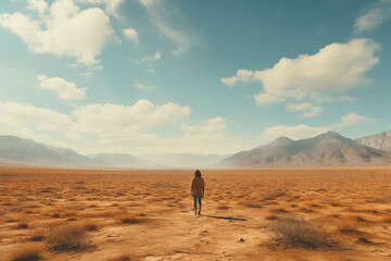 The desert floor is dry and hot. And there were people standing there.