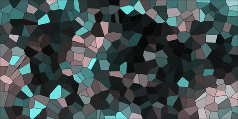 Abstract Seamless Multicolor Quartz Crystal Pixel Diagram Background. Black vector low poly cover. Dark Multicolor Broken Stained Glass Background with stoke triangular. Geometric Retro tiles pattern.