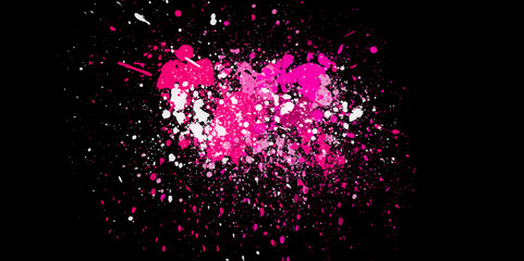 abstract bright colorful violet and pink spark blurred background. Abstract print Colorful dust explodes on black background. Colorful particles, abstract graphics. Bright watercolor stains on a dark 