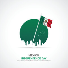 mexico independence day. mexico independence day creative ads design. post, vector, 3D illustration.