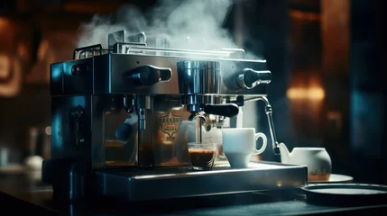 Foto op Plexiglas A Mystical Morning Brew: The Art of Crafting the Perfect Espresso © Maria