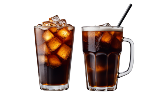 cold brew on isolated on transparent png background. Generative ai